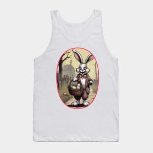 Dark Easter: Creepy Bunny with Chocolate Eggs (Concept Art Illustration) Tank Top